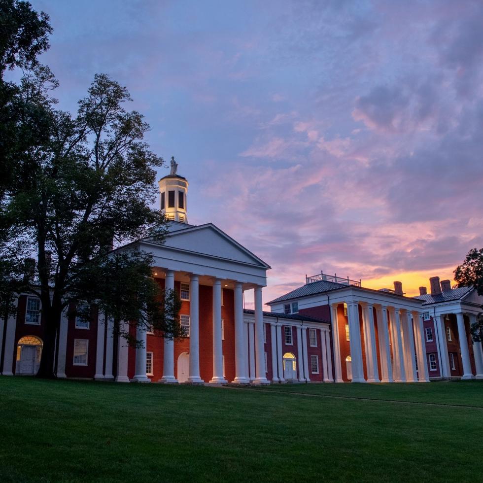 colonnade at sunset